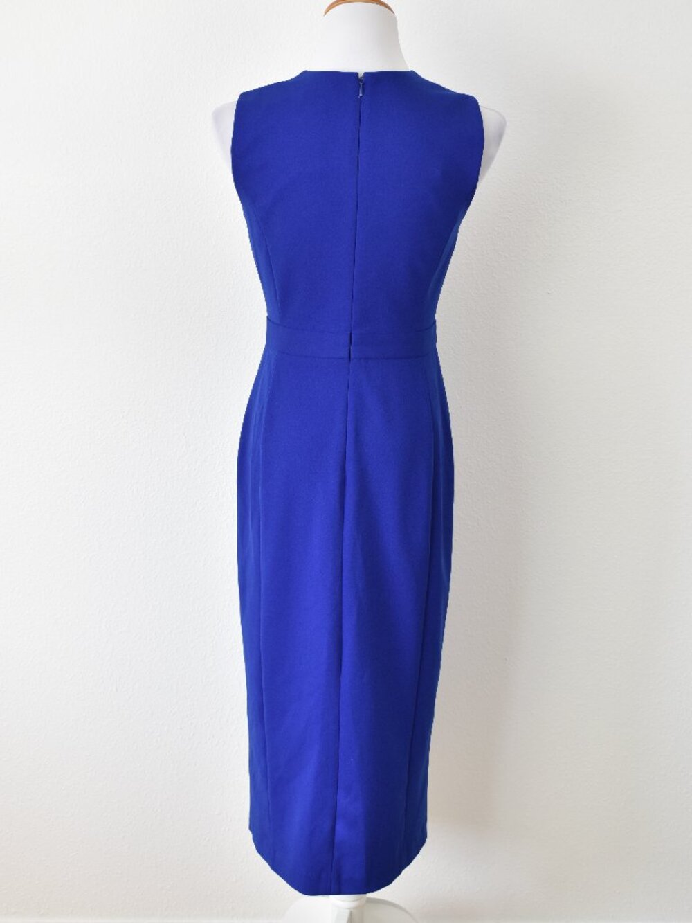 Calvin Klein Button Trim Side Slit Midi Sheath Dress - 4 - Picture 4 of 9